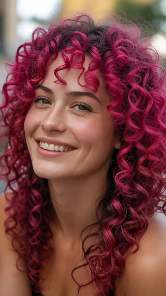 Fuchsia Corkscrew Curls