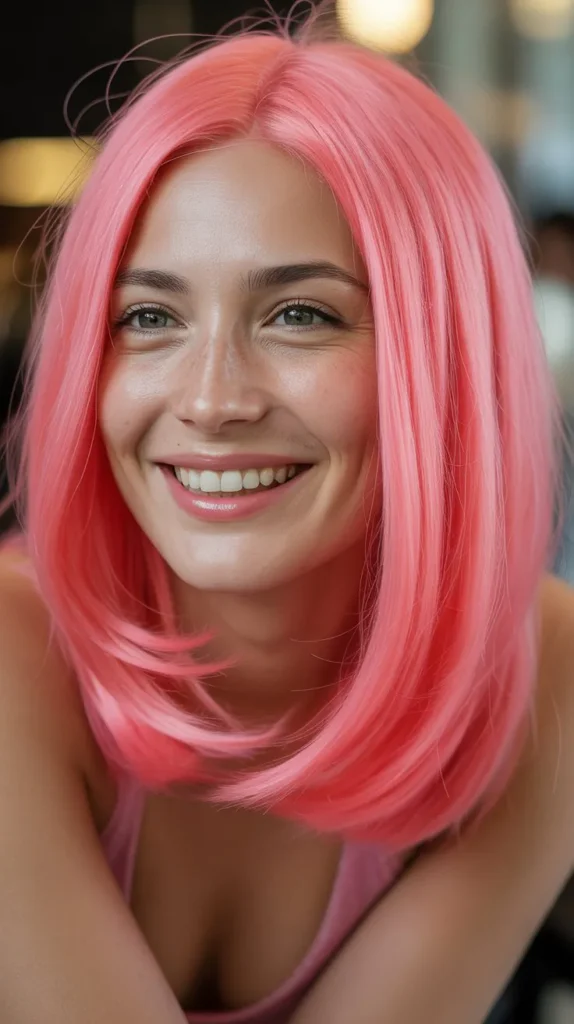 Straight Strawberry Pink Wig