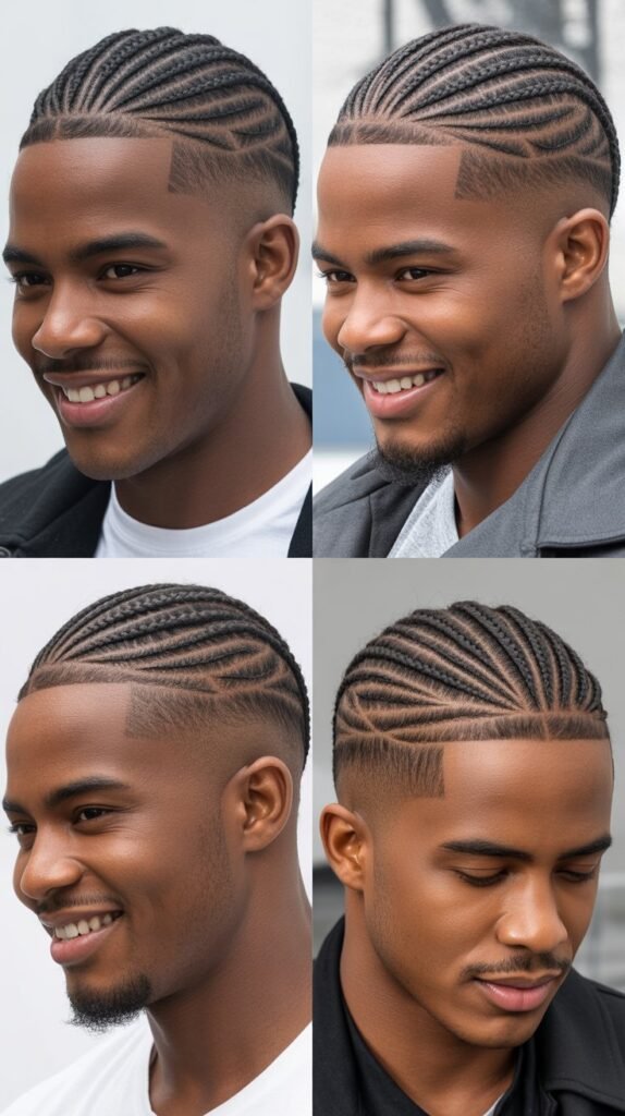 Braided Fade With Line Design