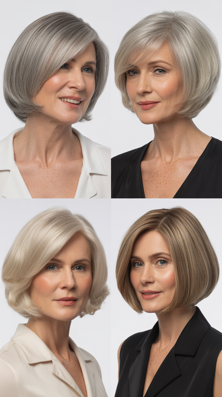 Polished Bob Hairstyles for Women Over 60 With Fine Hair