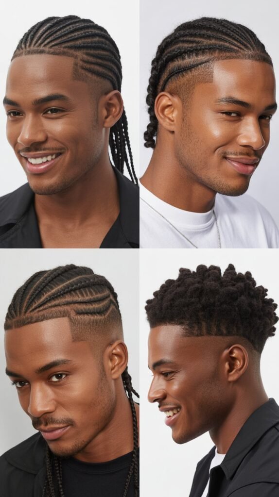 Cornrow Ponytail With Fade