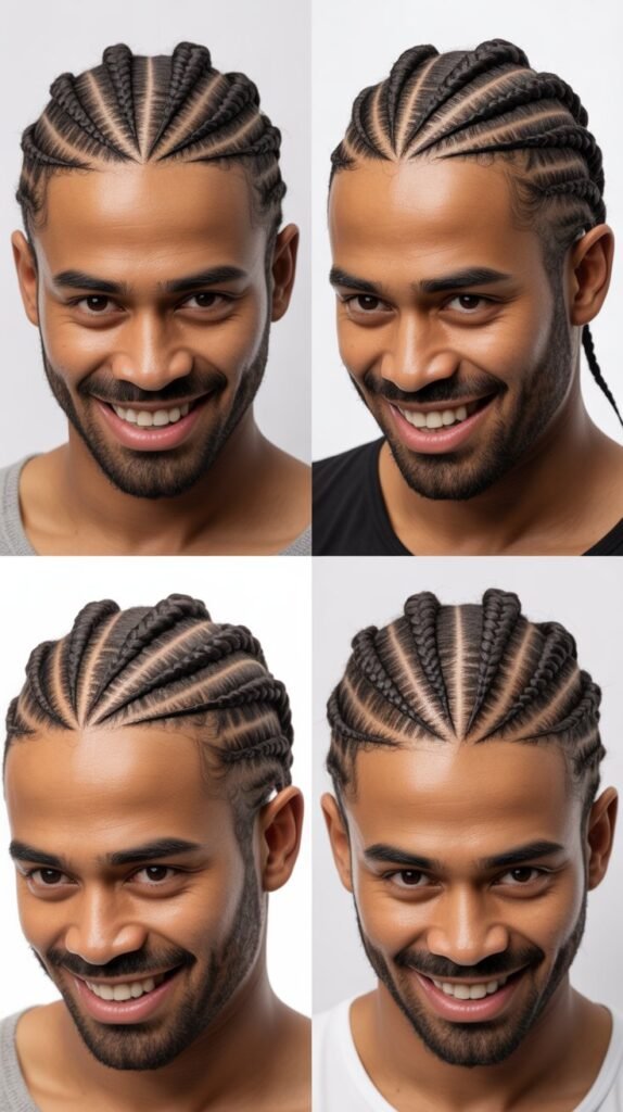 Zigzag Part with Straight Cornrows