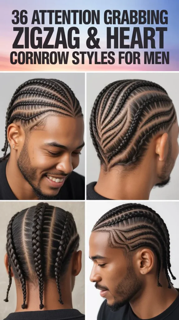 36 Attention Grabbing Zigzag & Heart Cornrow Styles for Men