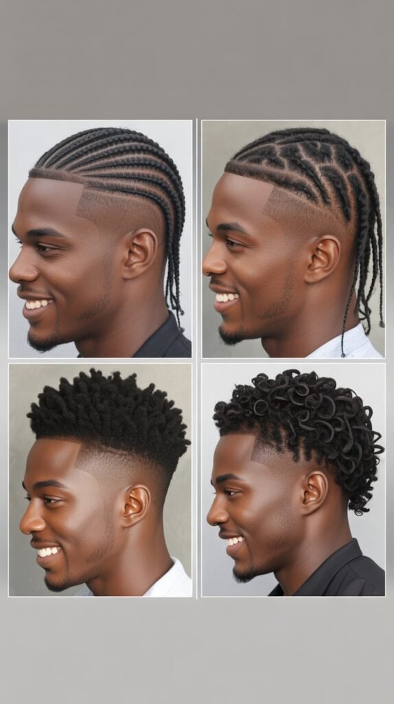 Temple Fade with Front Cornrows