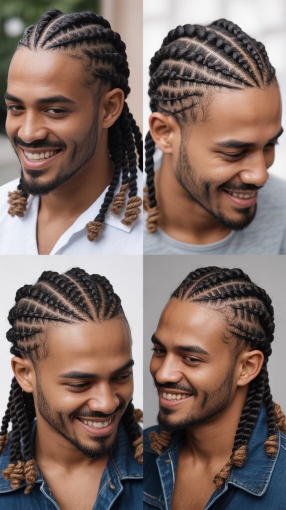 Cornrows with Twisted Ends