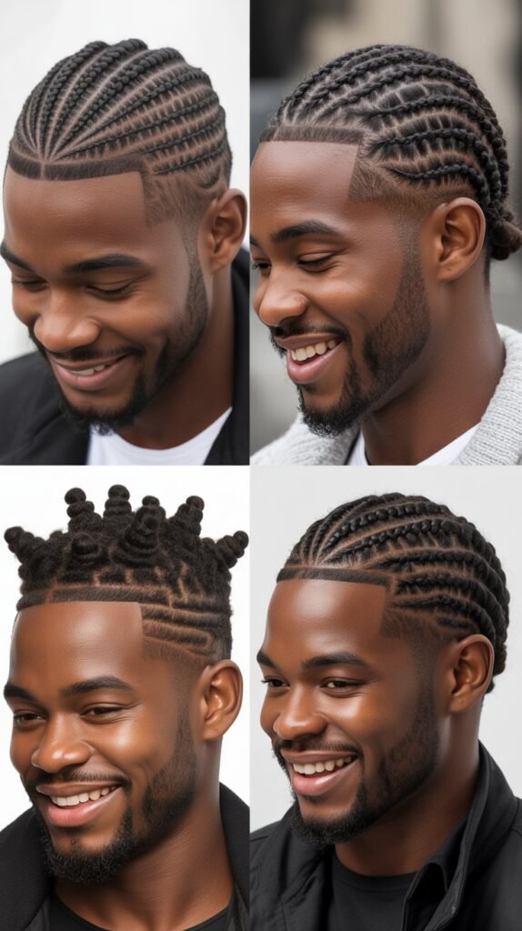 High Top Fade With Cornrow Crown