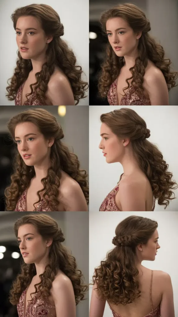 Half-Up Cascading Waterfall Curls