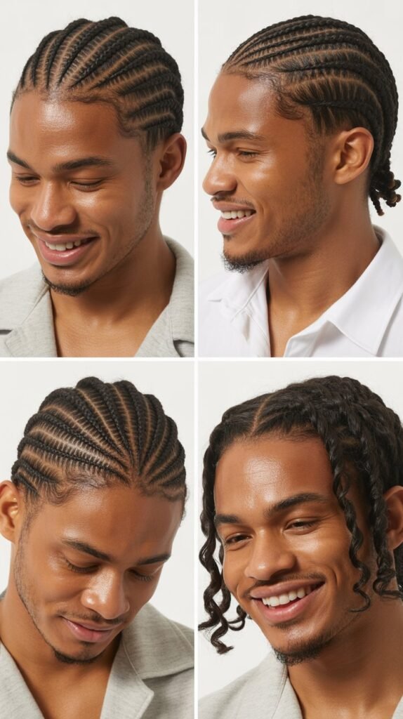 Cornrow Side Part with Volume