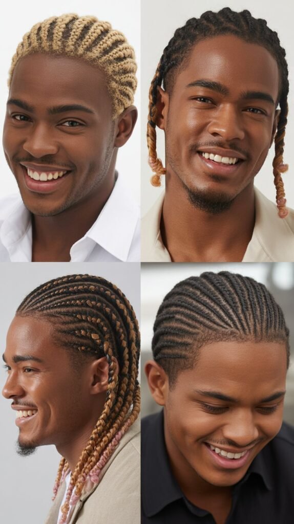 Ombre and Highlighted Cornrows