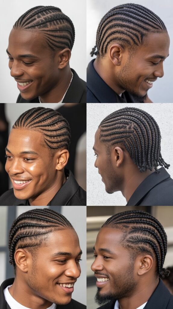 Cornrows with Line Design