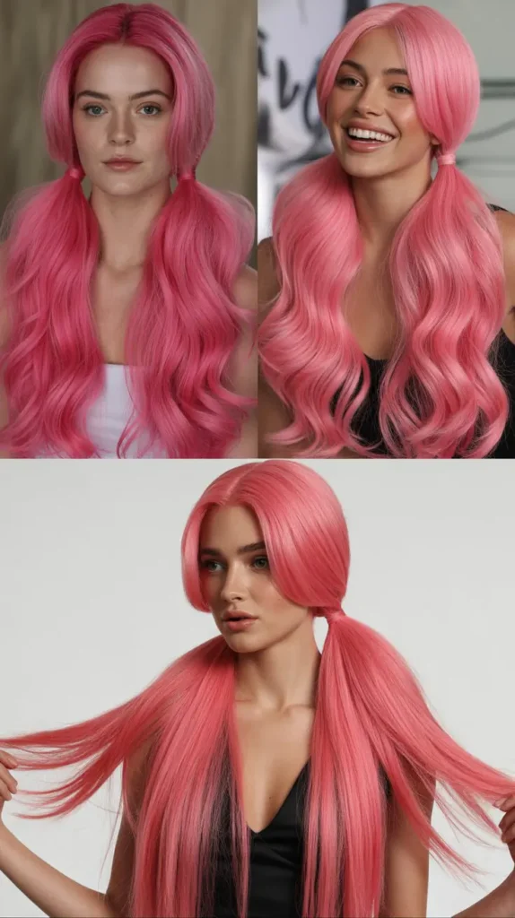 Extra Long Pink Extension Ponytail
