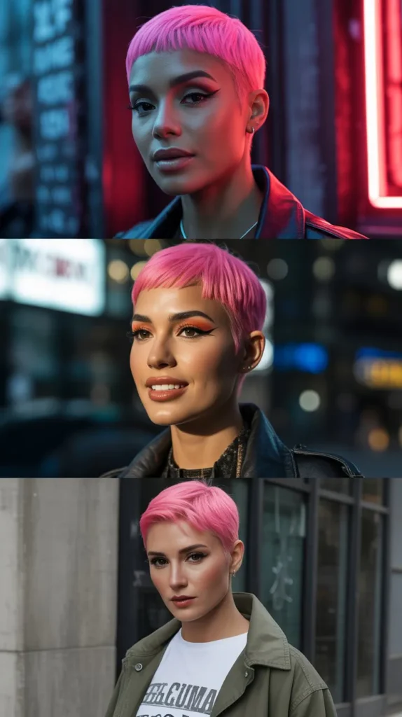 Neon Pink Buzz Cut Wig