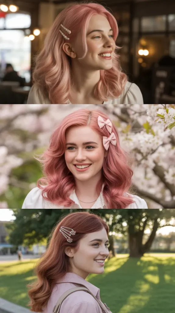 Half-Up Half-Down Pink Ponytail