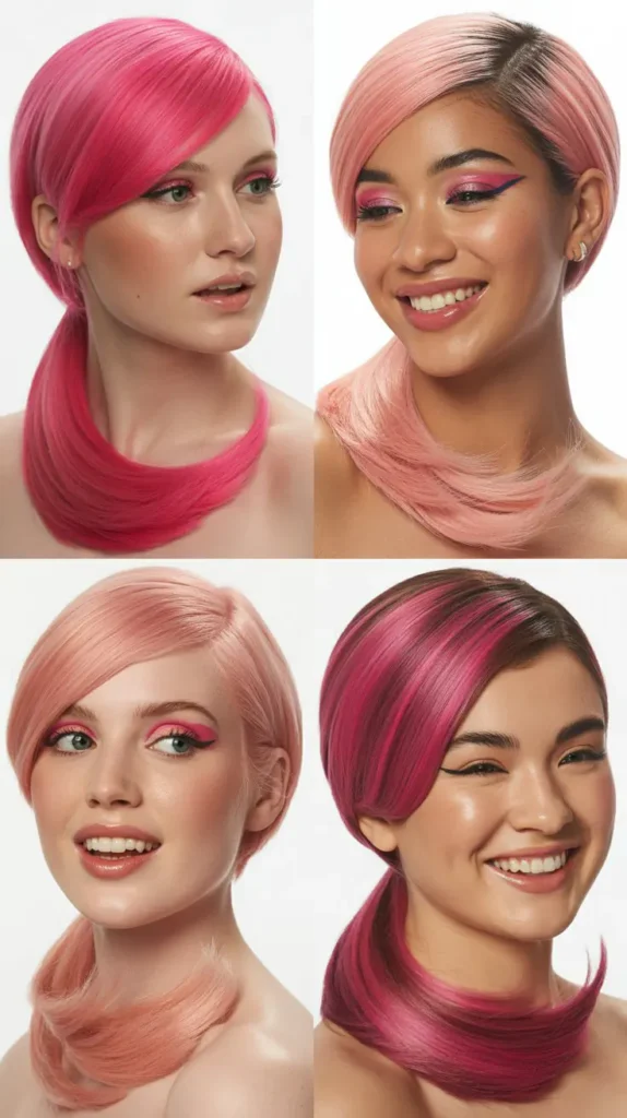 Sleek Side Pink Ponytail