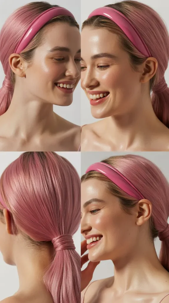 Pink Ponytail with Wrap-Around Hair
