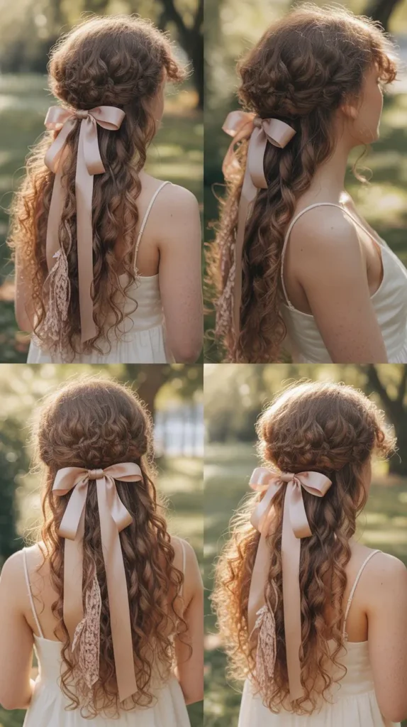 Boho Curls with Ribbon Wrap