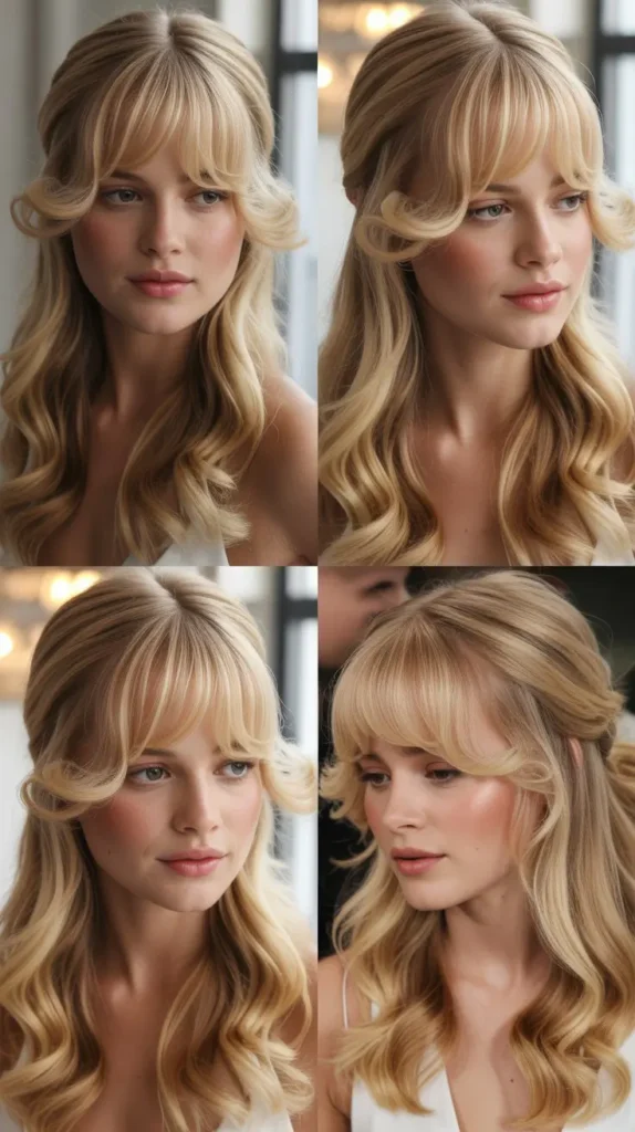 Curtain Bangs with Waves