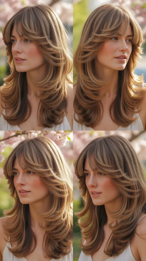 Layered Curtain Bang Waves