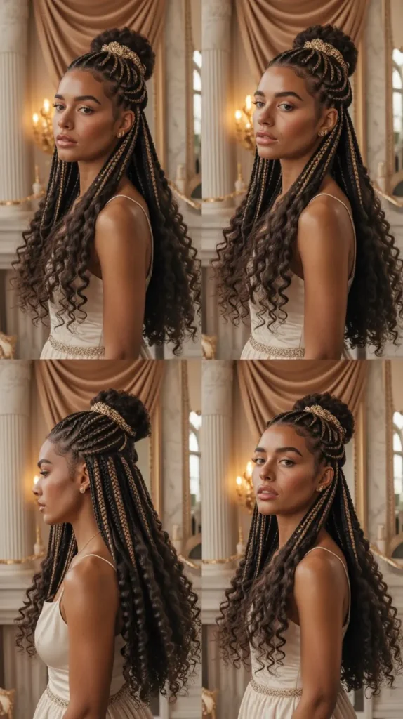 🌀 Goddess Braids into Flowing Hair