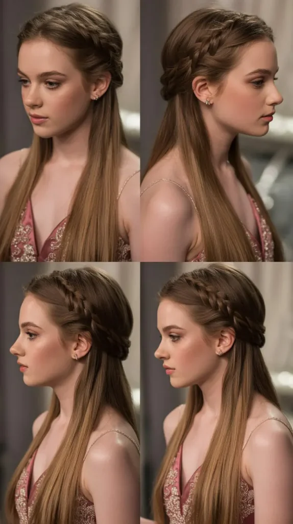 Dutch Braid Half-Up Style