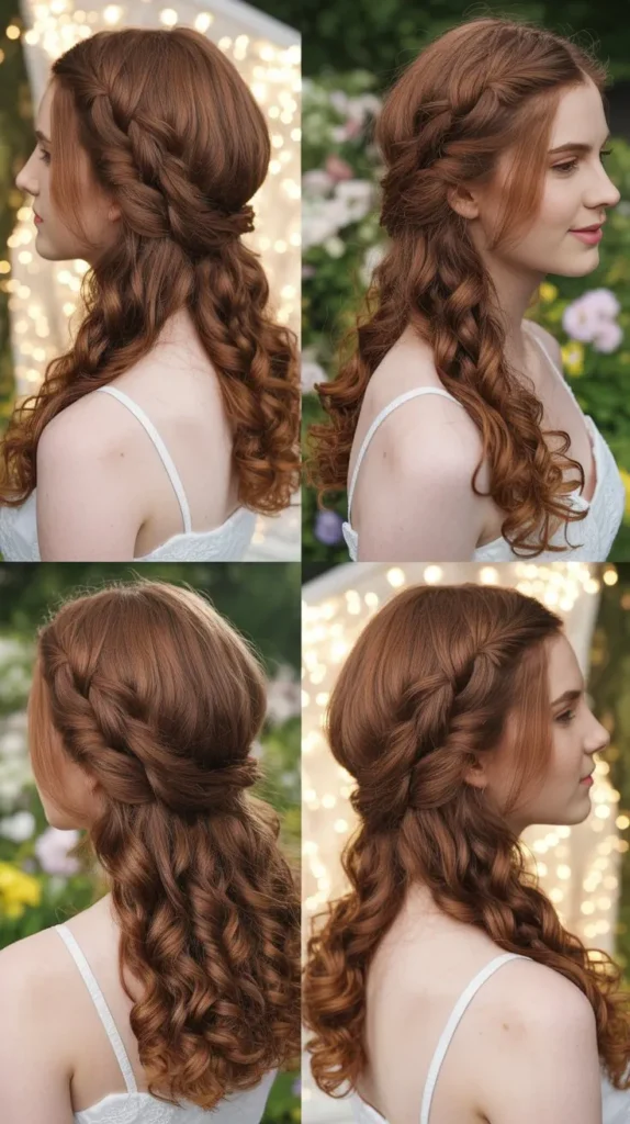 Waterfall Braid with Loose Curls