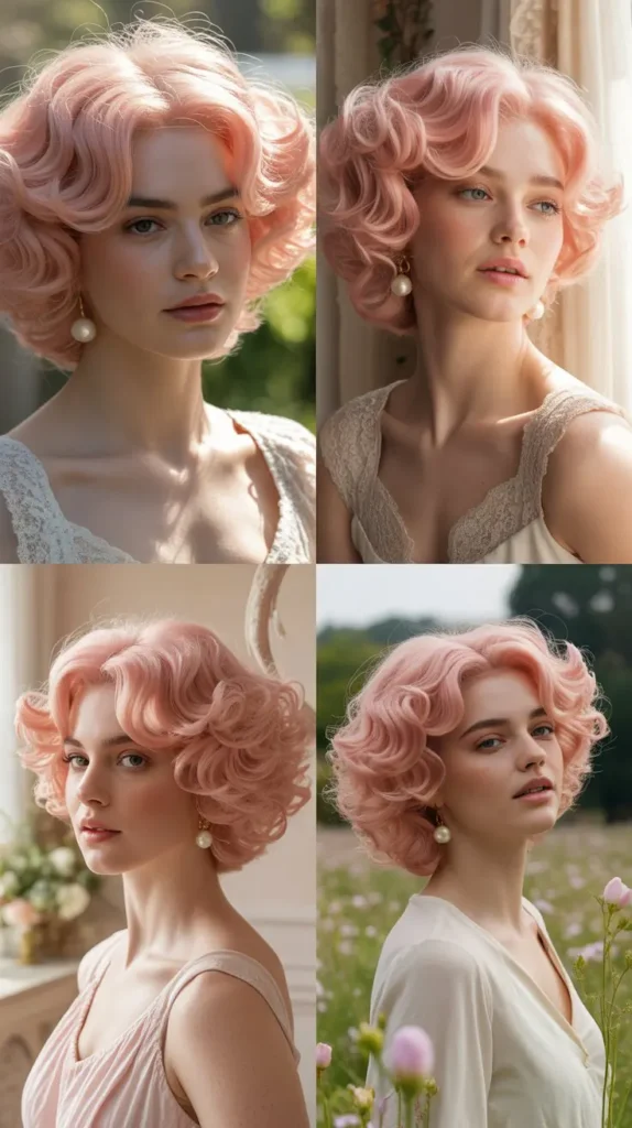 Baby Pink Loose Crimped Wig