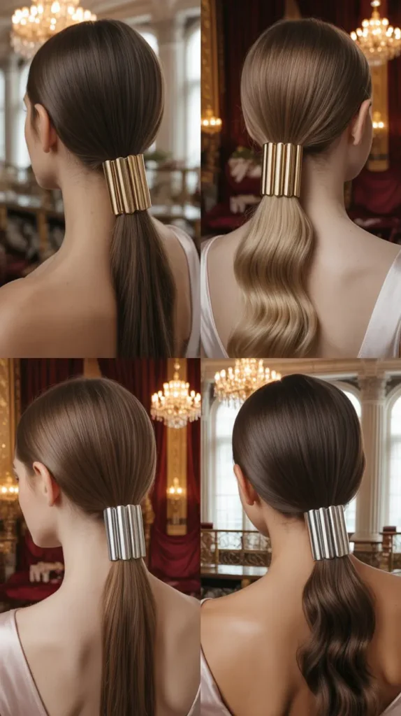 Sleek Ponytail with Hair Cuff