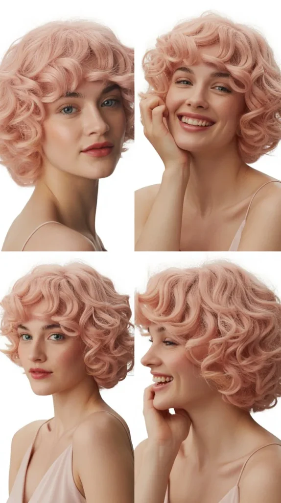 Soft Baby Pink Loose Curls