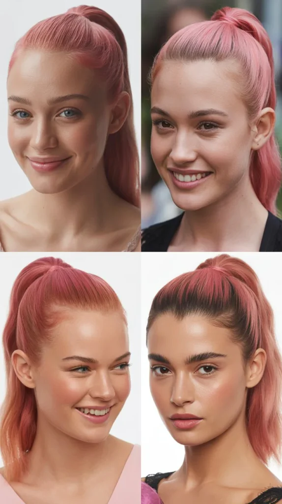 Classic Sleek High Pink Ponytail