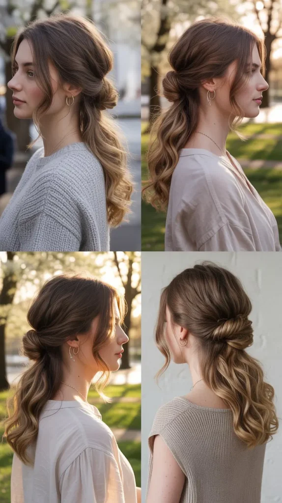 . Twisted Half-Up Bun