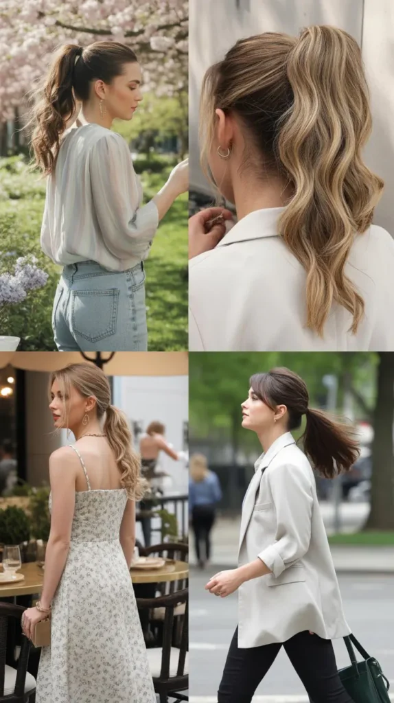 10. High Ponytail Updo with Wrap