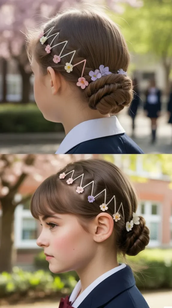 Zigzag Part with Low Buns