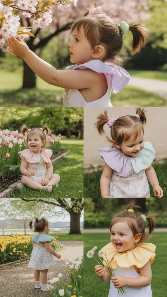 Low Pigtails with Pastel Scrunchies