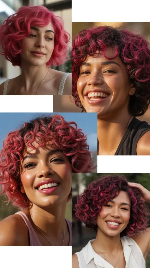 Natural Texture Pink Bob Wig