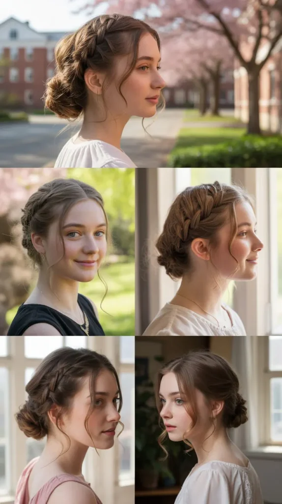 26. Twisted Updo with Loose Ends