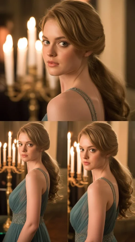  Half-Up Side-Swept Style