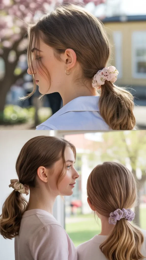 Classic Low Ponytail with a Spring Twist