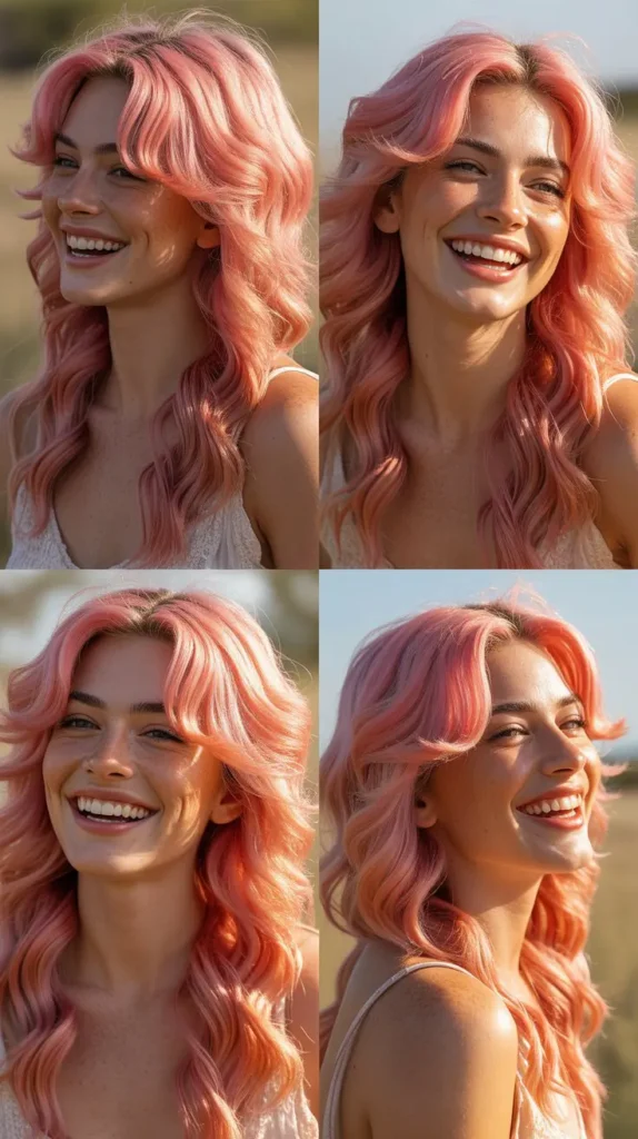 Wavy Pink Wig Ponytail