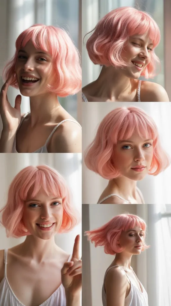 Cotton Candy Pink Bob Wig