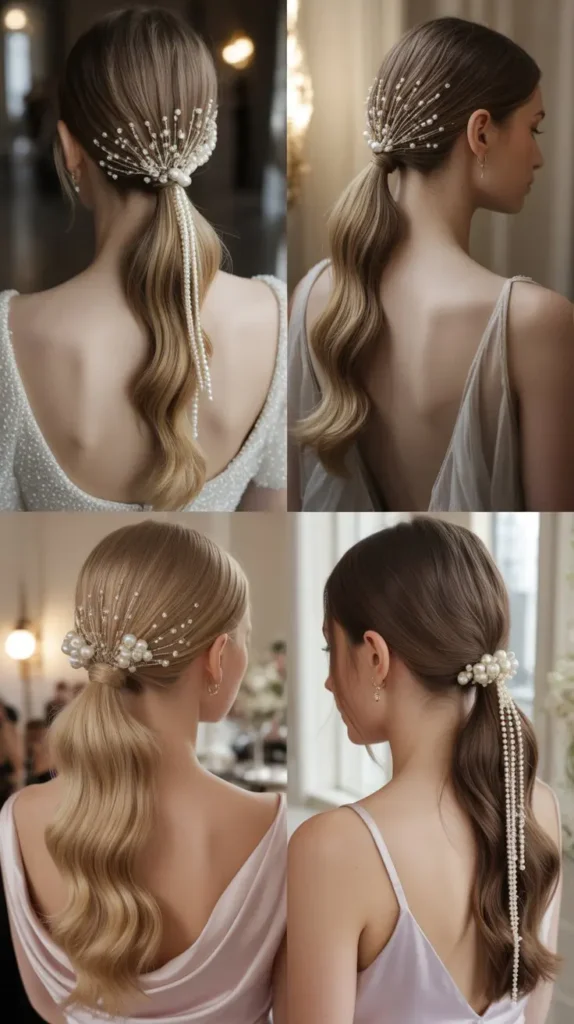 Pearl-Embellished Ponytail