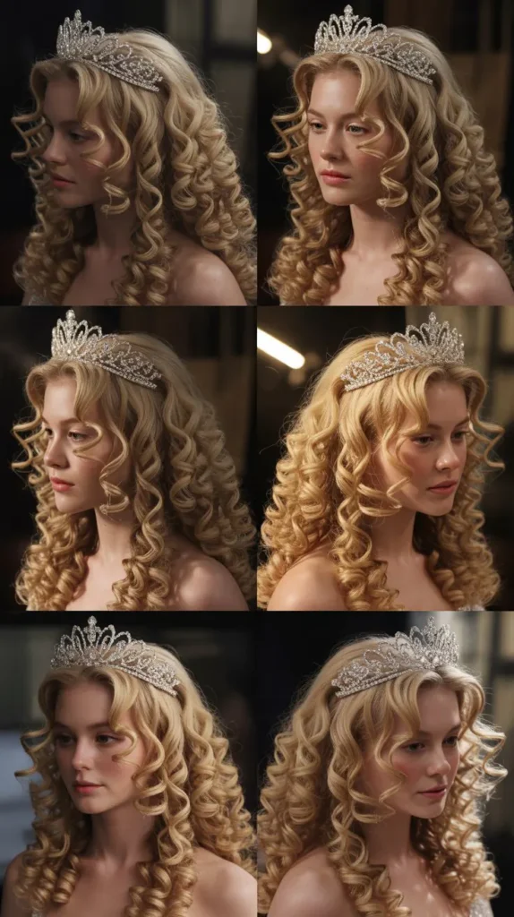 Spiral Curls with a Tiara