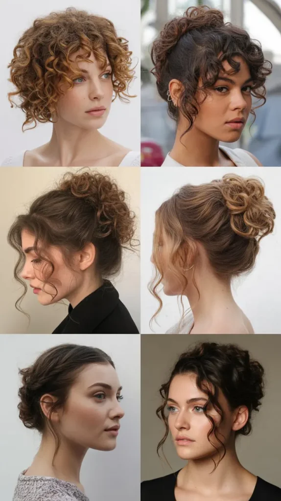 Asymmetrical Curly Updo