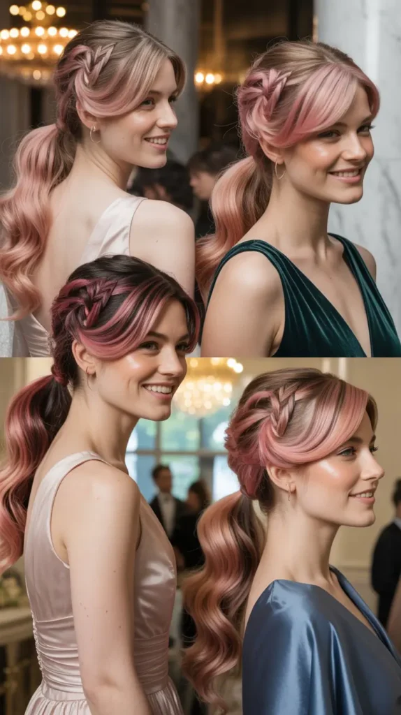 Pink Ponytail Updo Hybrid