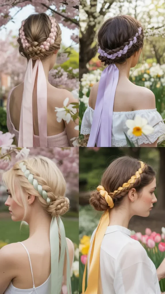 Braided Updo with Ribbon