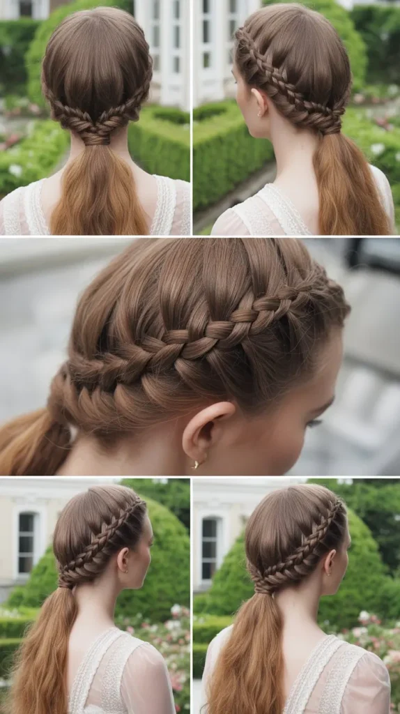 Dutch Braid to Low Ponytail