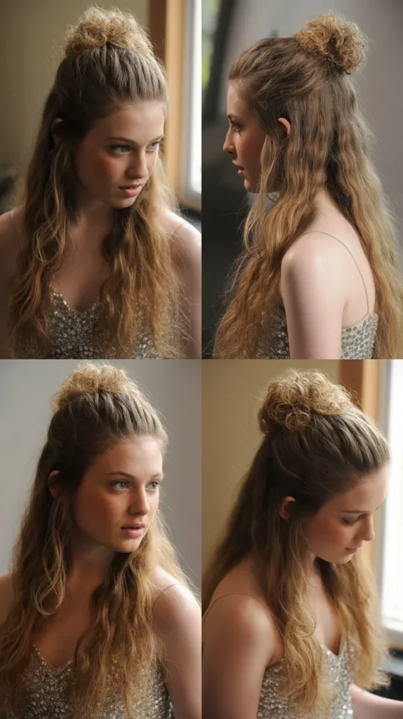 Half-Up Messy Bun