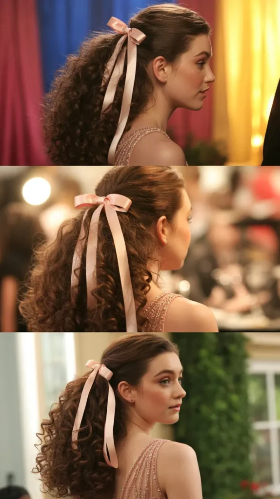 Half-Up Ponytail with Ribbon