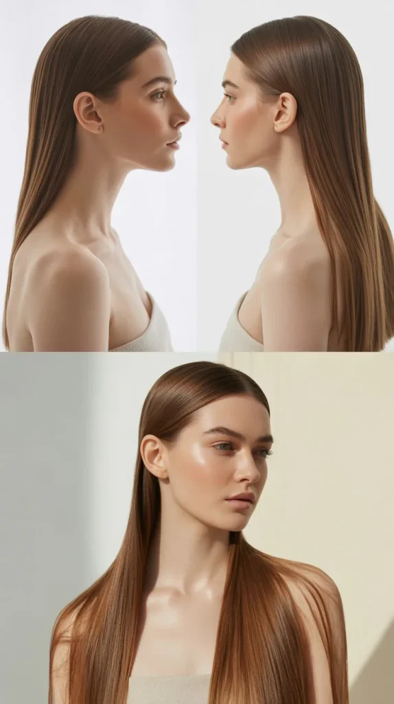 Glossy Straight Blowout