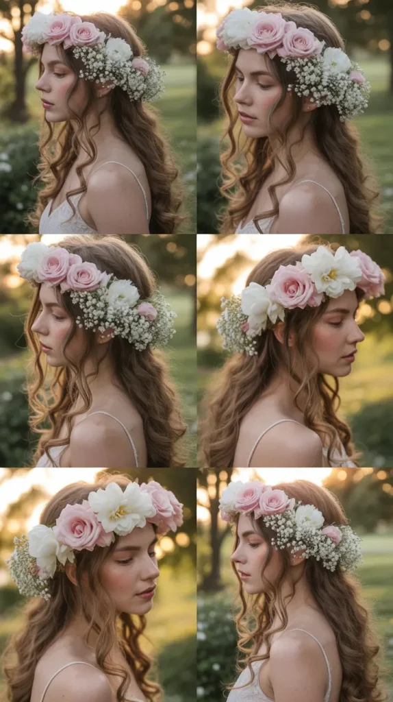 Curls with a Floral Crown