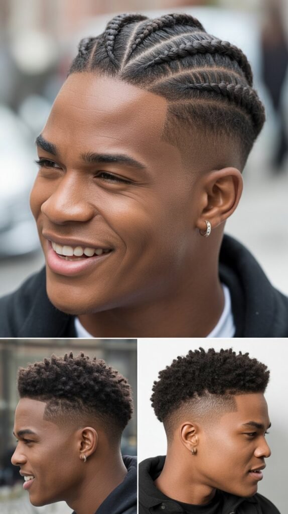 Braided Pompadour With Fade